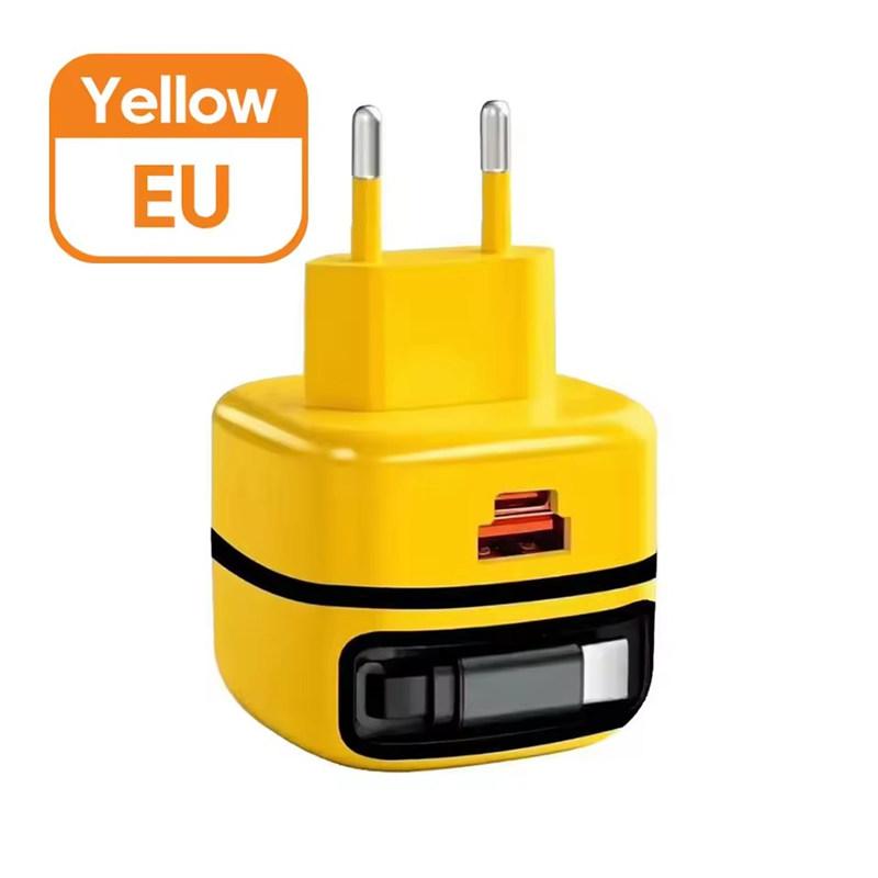 65W USB Type C Phone Charger Universal Travel Adapter Retractable Fast Charging USB C Cable For iPhone 16 Samsung Laptop