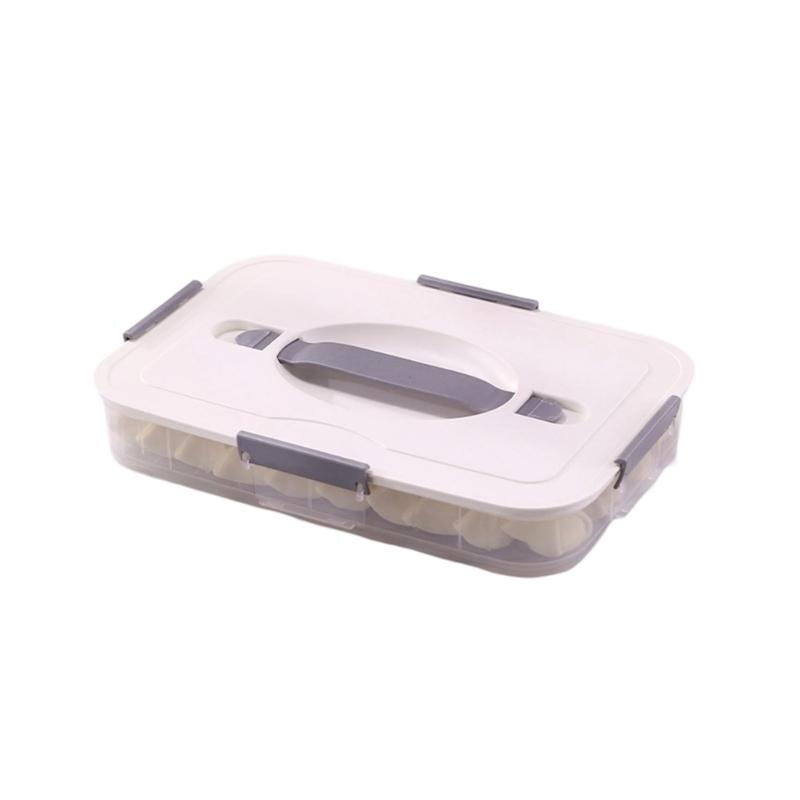 

Stackable Large Capacity Refrigerator Food Storage Box For Dumplings, Cookie, And Snacks With Secure Snap Latches