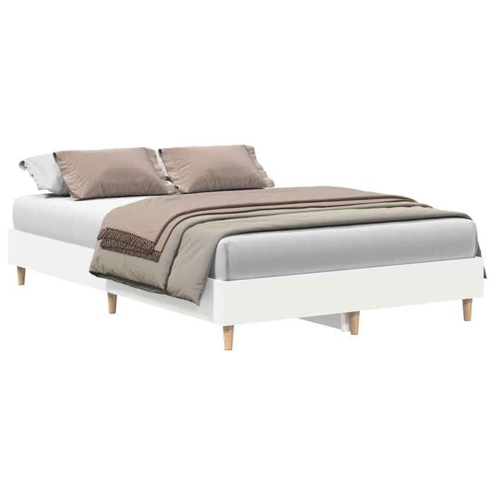 VidaXL Cadre de lit sans matelas blanc 120x200 cm bois ingénierie, meuble de chambre à coucher, sommier, lit double, lit, 861030
