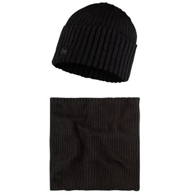 BUFF Conjunto de presente gorro e cachecol, boné preto unissex