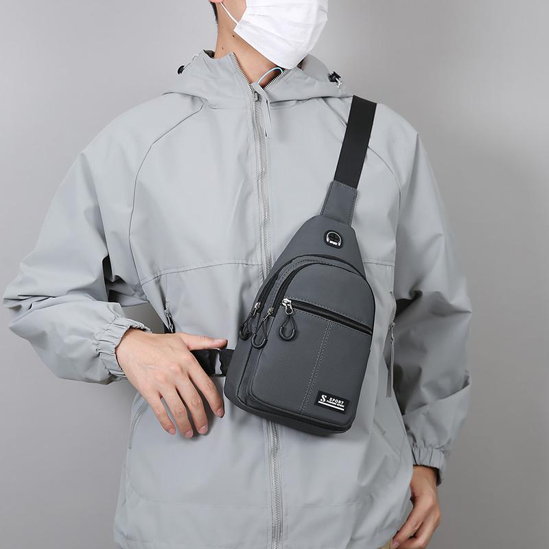 Waterproof Nylon Chest  Bag - Men's Crossbody Sling Backpack, Compact Shoulder Messenger Bag, Travel & Outdoor Hiking Pack