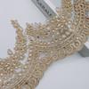 Zlatá Barva Kostní Krajka Vyšívané Svatební Šaty Dětské Módní Doplňky, Ručně Vyráběný Závoj Šperky, Šířka 17Cm