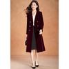 Kebeier Women's Velvet Double-Breasted Wool Blend Coat