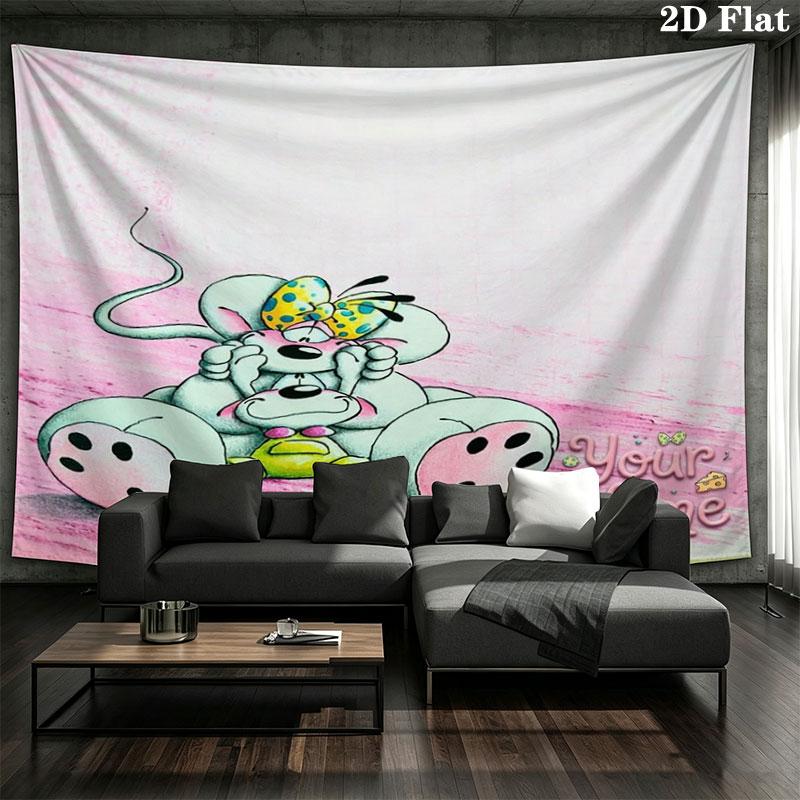 Diddl Custom Name Wall Tapestry Aesthetic Wall Hanging Printed Fabric Blanket Decorative Tapestries for Bedroom Living Room Home Decor