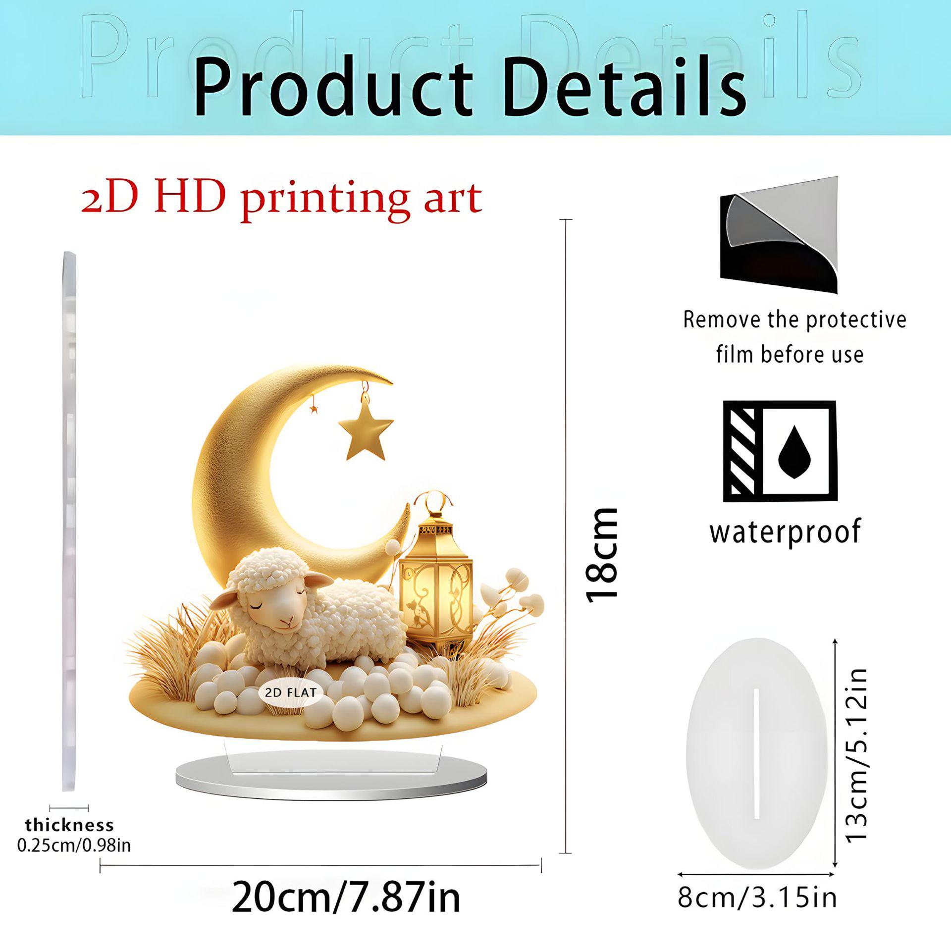 Sleepy Angel & Easter Eggs 2D Acrylic Stand Ornament - Festive Home Gift