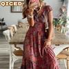 Fashion Summer Spring Short Sleeve V-Neck Casual Dresses Unique Design