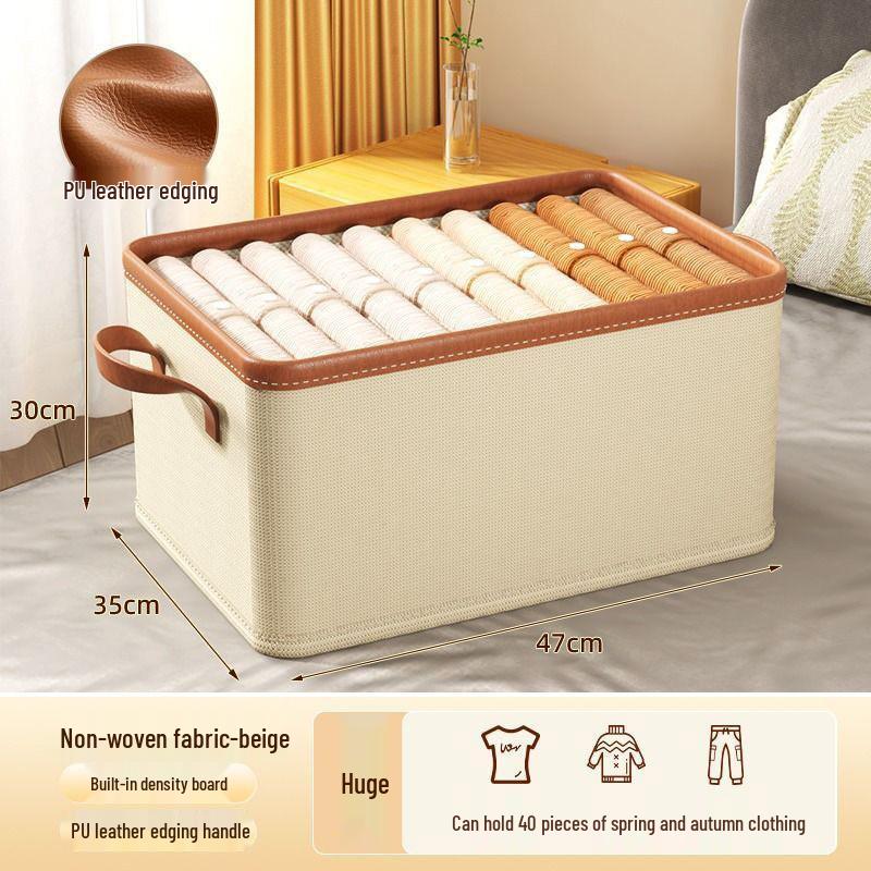 Foldable Wardrobe Drawer Organizer Box with Lid for Clothing, Underwear, and Pants Storage
