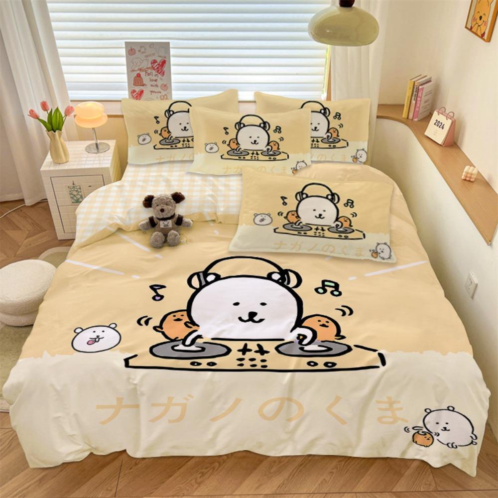 Cute Bear Duvet Cover pillowcase Bedding Bedroom Decoration Children Gift adult Single Double bed Large SizeZip Duvet Cover