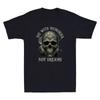 Stirb mit Erinnerungen, nicht mit Träumen Horror Totenkopf Grafik Zitat Vintage Herren T-Shirt