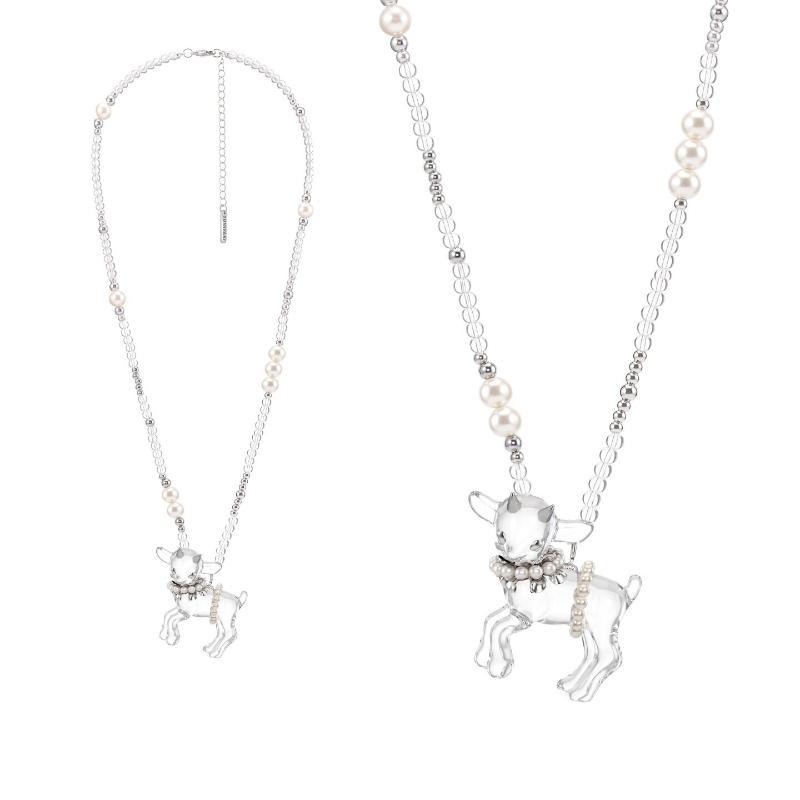 Minimalist Sheep Pendant Necklace Adjustable Long Alloy Chain Elegant Lamb Jewelry for Women Office Daily Wear