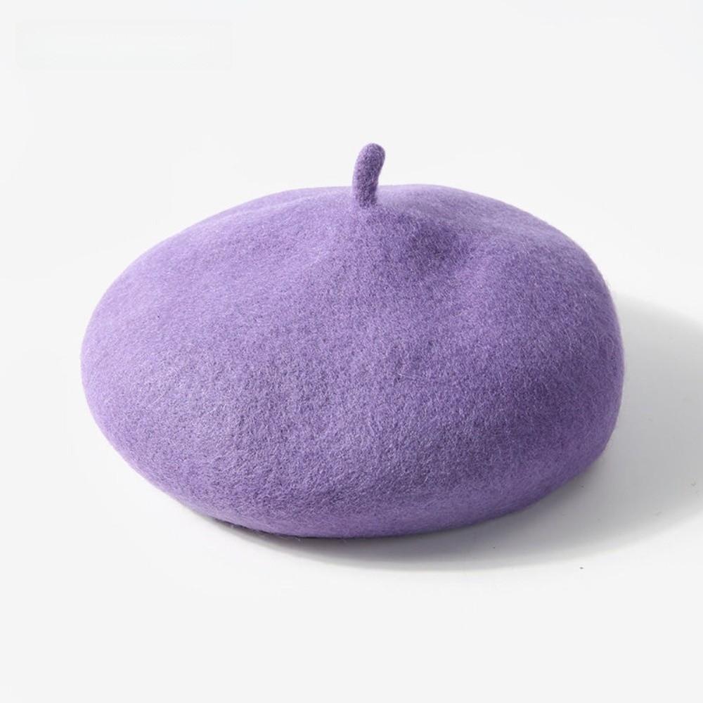 Woolen Warm Winter Kids Berets Solid Color Baby Pumpkin Cap Infant Winter Beanie  For Baby Girl