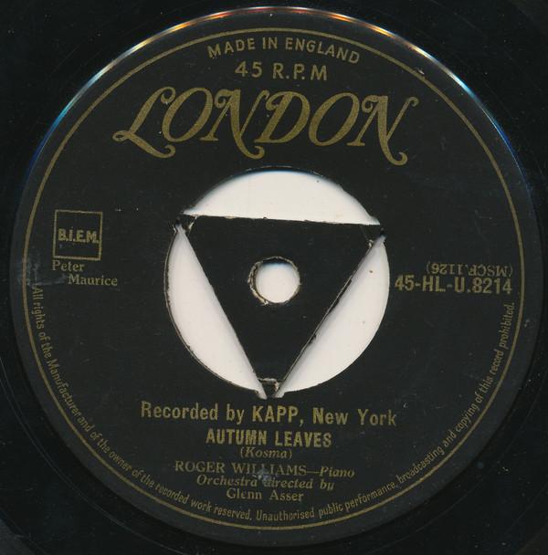 

7inch Record ROGER WILLIAMS - Autumn Leaves 45HLU8214 London Records 1955 UK Jazz Used