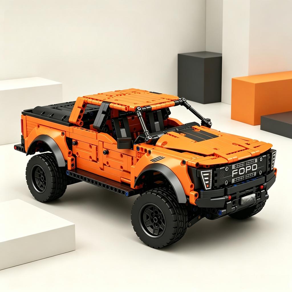 Technical Raptor Off-Road Pickup Building Blocks Kit, Simulation Desert Offroad Truck DIY Assembly Brick Decor