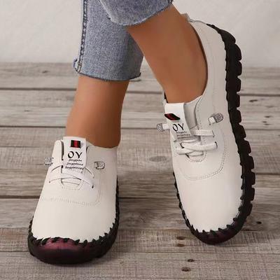 Fashion Spring and Autumn 2024 New Soft-Soled Roman Loafers Women Breathable Retro Stitching Muffin Bottom Plus Size Womens Shoes Single