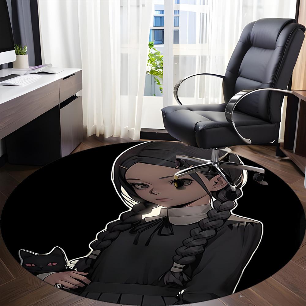 1pc Wednesday Addams Office Round Area Rug, Under Office Chairs Bedroom Living Room Home Decor A1022408