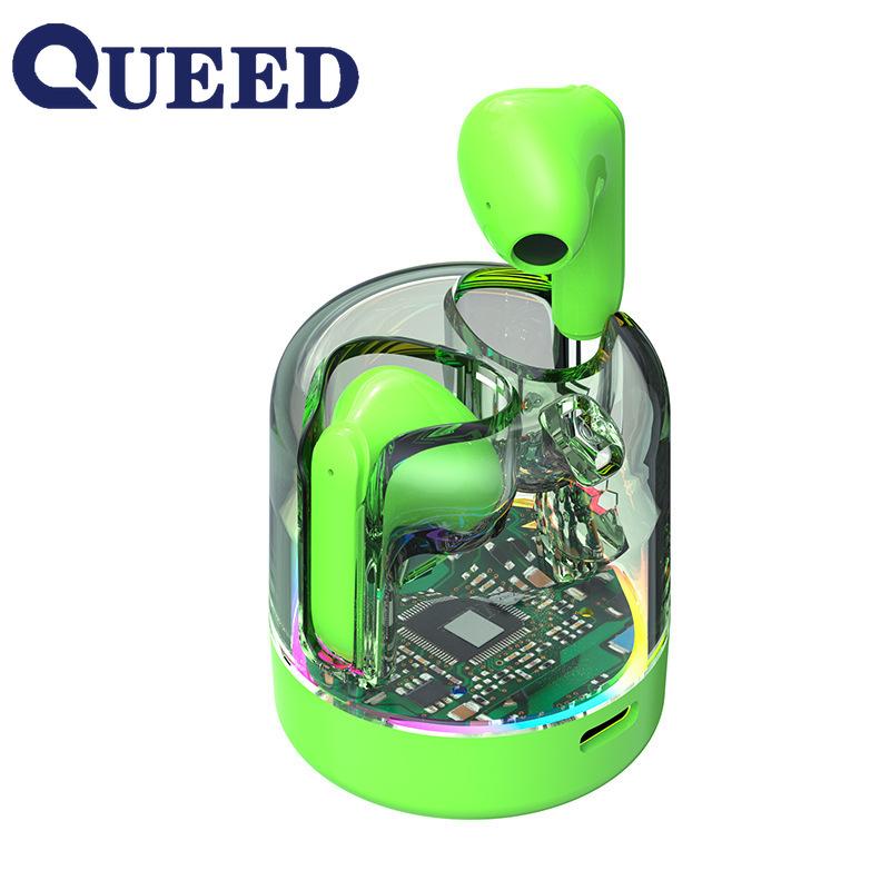 

Новая Bluetooth-гарнитура, беспроводная полувходящая модель светового эффекта движения ушей, прозрачная гарнитура зелёный