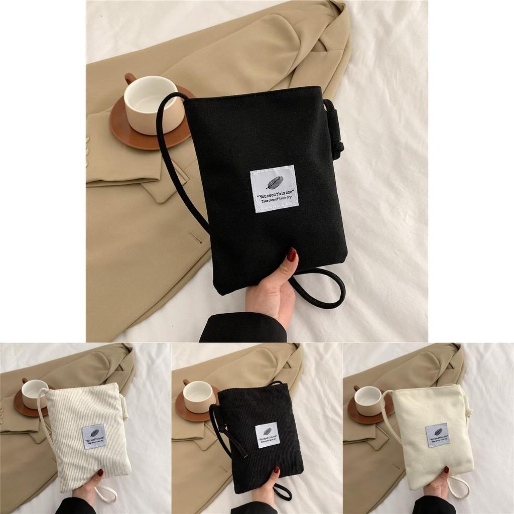 Soft Stylish Corduroy Crossbody Phone Bag For Women With Chic Bucket Shape Design And Multiple Colors Available