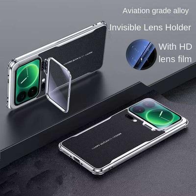 Capa para Xiaomi 17 15 14 Pro Max Ultra 15S Redmi H90 Pro Max com Suporte de Suporte de Lente Invisível e Capa Traseira de Couro Para-choques de Telefone