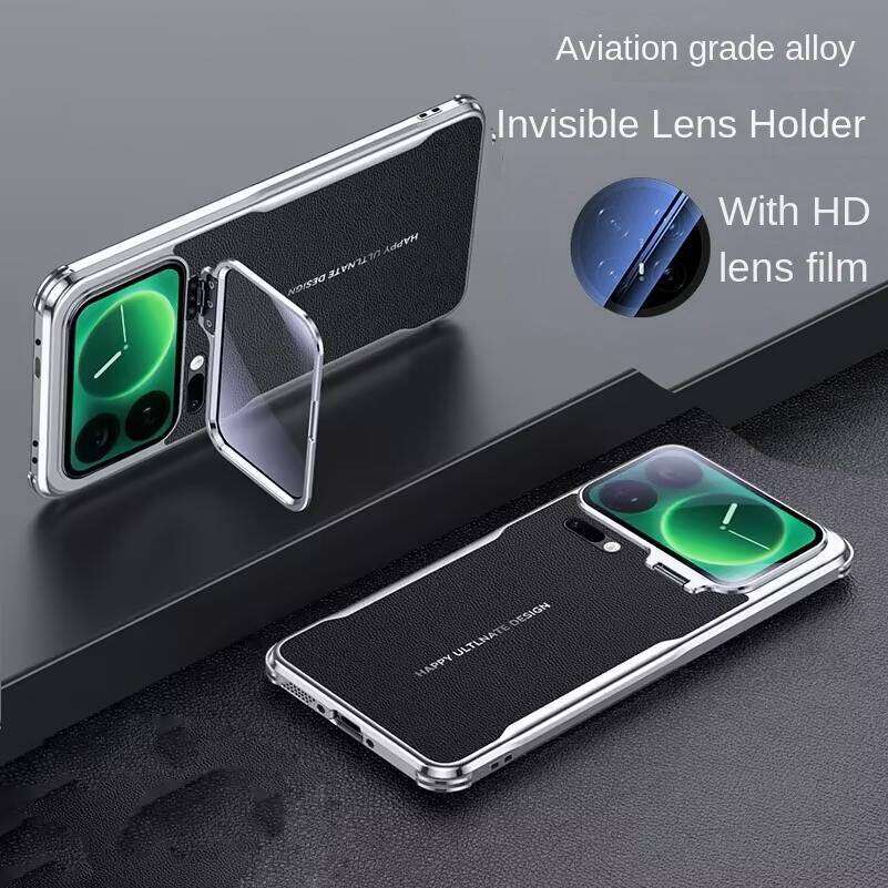 Custodia per Vivo X100 X200 X300 X100S X200S Pro Ultra con Supporto Invisibile per Obiettivo e Cover Posteriore in Pelle Bumper per Telefono