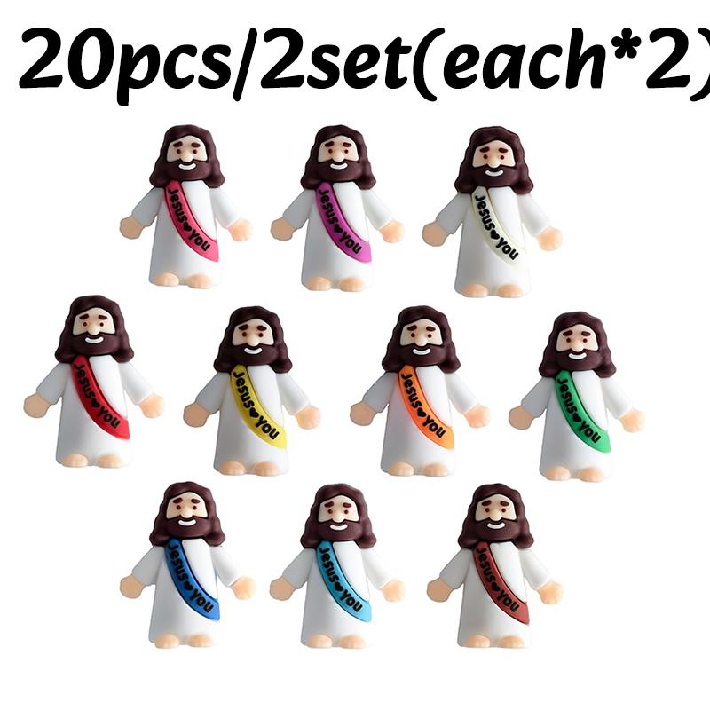 10-30PC Mini Jesus Statue Set Decor Cartoon Jesus Toys Festive Party Scene Decor Room Tabletop Figurines Christmas Easter Gift