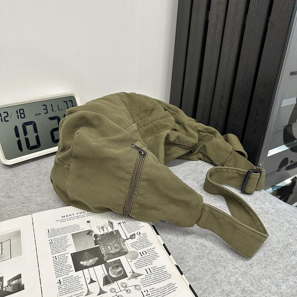 100% Cotton Shoulder Bags Women Large Capacity Canvas Tooling Packages Korea Cloth Crossbody Bags Solid Messenger Bags