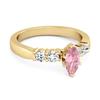 Pink CZ Tapered Five-Stone Women Wedding Ring  - 925 Sterling Silver Gold Vermeil