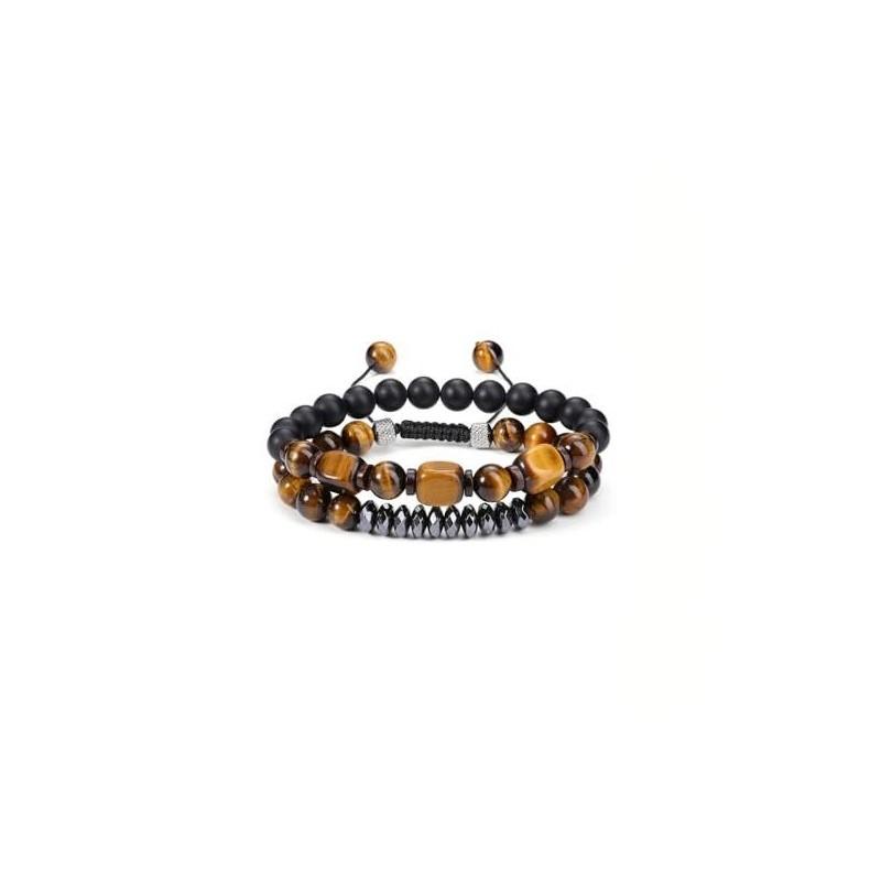 Stone Geometric Beaded Bracelet For Men Women Fashion Jewelry Gift