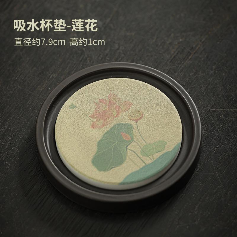 

Retro Water Absorbing Electric Wood Coasters Boutique for Coffee Cups Heat Insulation Placemats Tea Services Accessories Craft