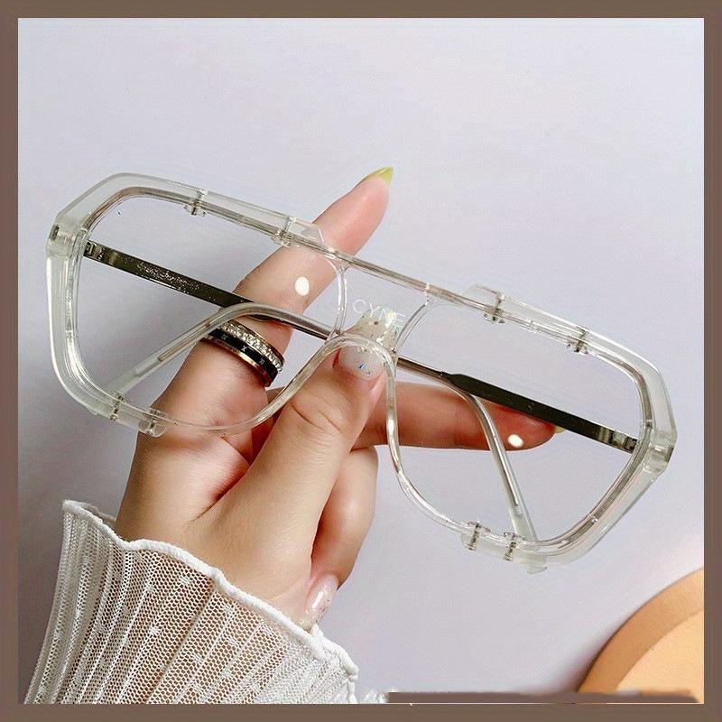 Double Beam Connected Sunshade Full Frame Sunglasses High-end Retro Large Frame Glasses UV Protection