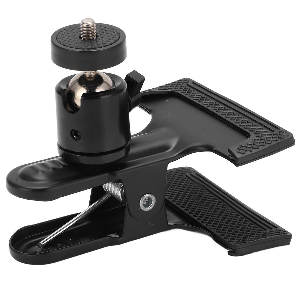 Tripod Camera Clip Clamp Holder with 360 degrees  Rotatable Ballhead Clamp for Motion Camera