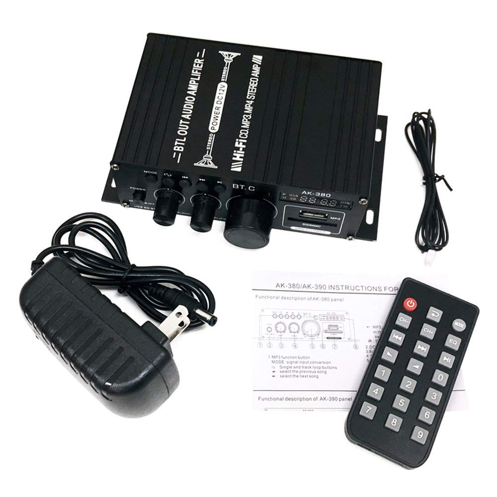 Lifepower Kleiner 2-Kanal-Audioverstärker, Ausgang 40 W, 40-W-Kartenwiedergabe, Aluminiumgehäuse, Stereosteuerung inklusive, multifunktionaler Leistungsverstärker, verschiedene Musik