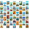 50Pcs/Set Famous City Landmarks Mini Poster Stickers DIY Fashion Waterproof Doodle Decals Stickers (2 Styles)