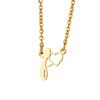 Fashion Initial Pendant Necklace For Women Letter Name Hollow Out Heart Charm Stainless Steel Gold Color Chain Jewelry Gift