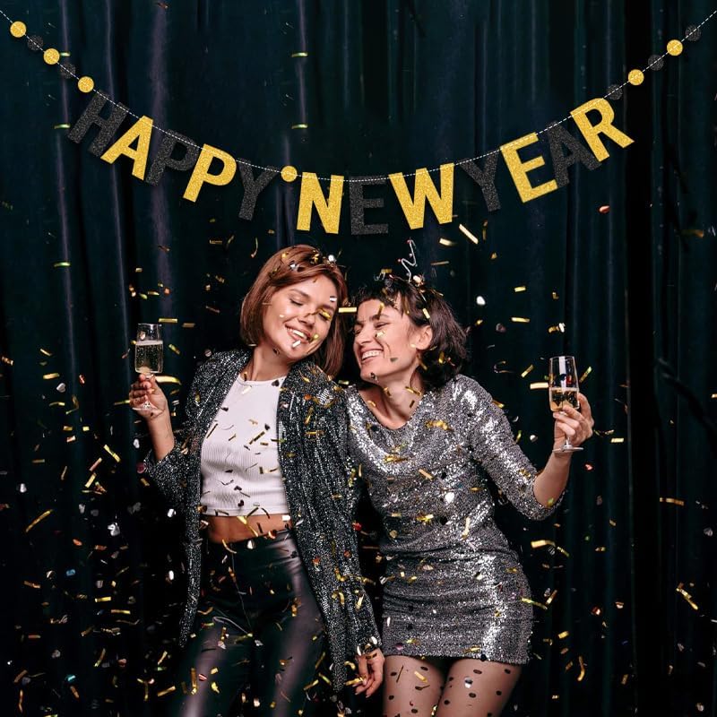 Happy New Year 2026 Banner New Years Eve Party Sign 2026 Happy New Year Party Supplies