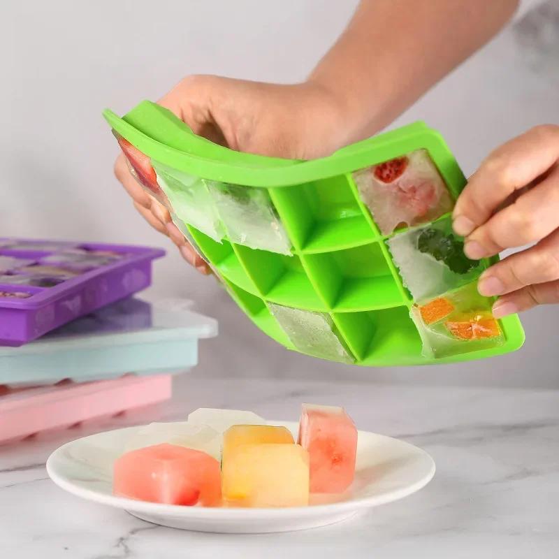 15 Fächer Eiswürfelform Schachtel Silikon Eiswürfel Quadratische Tablettform DIY Bar Pub Wein Eisblöcke Hersteller Modell Küchenwerkzeuge