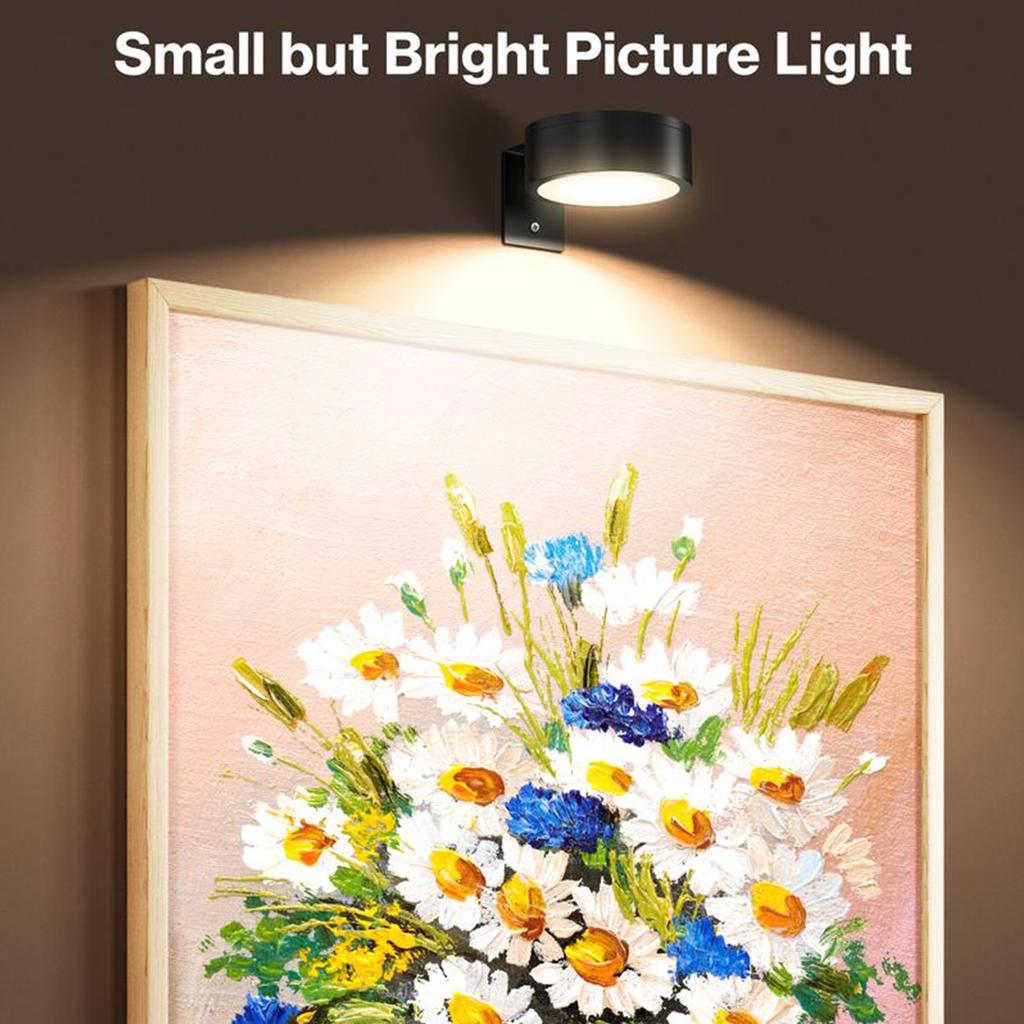 3-Pack Art Display Picture Lights with Remote LED Painting Light with 3 Lighting Modes Magnetic Painting Light for Frame Artwork