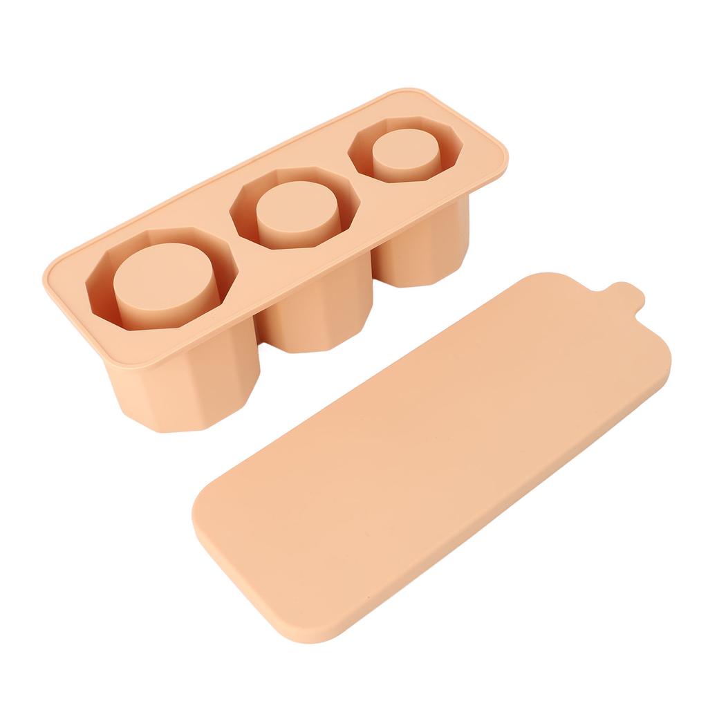 Ice Mold sy Fill Silicone 3 Cavity Hollow Cylinder Ice   for Whiskey Cold Drink