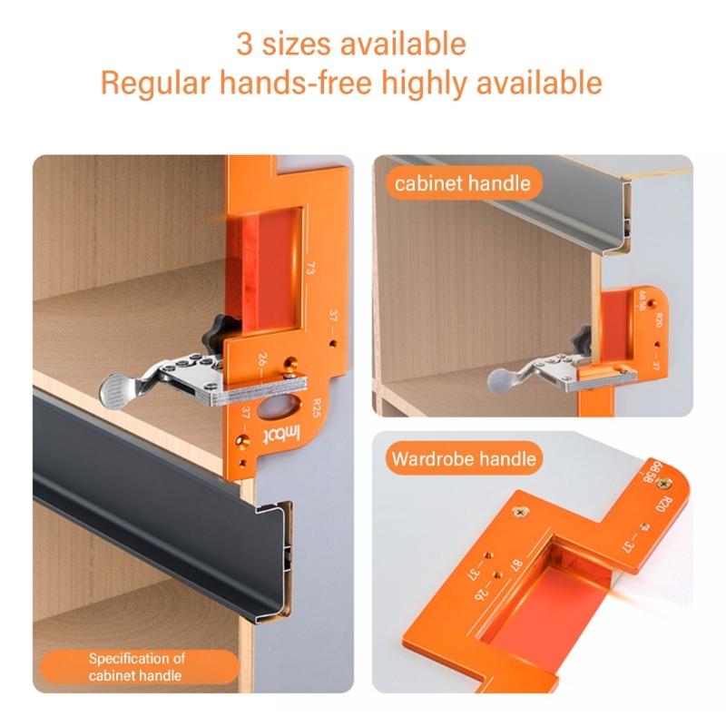 Aluminum Wood Grooving Guide Arcs Grooving Mold Woodworking Round Corner Radius Templates Mold Grooving Tool for Closet