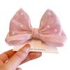 Pearl Bow Girl Headwear Mesh Velvet Hair Clip Party Girl Dance Hair Accessory Hair Clip Red Cute Little Girl Hair Accessories