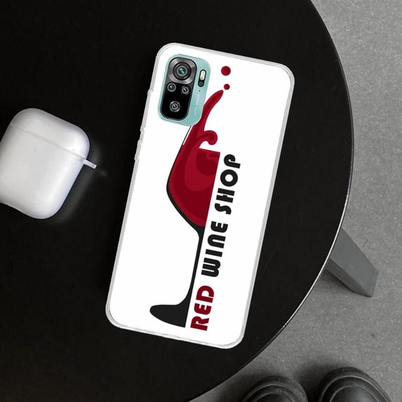 Coffee Wine Cup Phone Case For Xiaomi 12 11T 10 9 Redmi Note 10 10S Pro Redmi 9 9A 8 Transparent Phone Cover