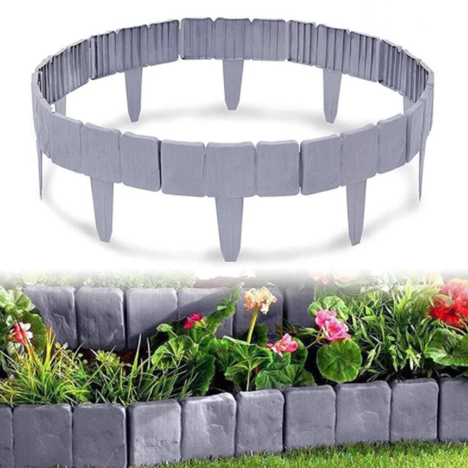 Imitation Stone PP Plastic Garden Fence for Lawns and Landscaping
