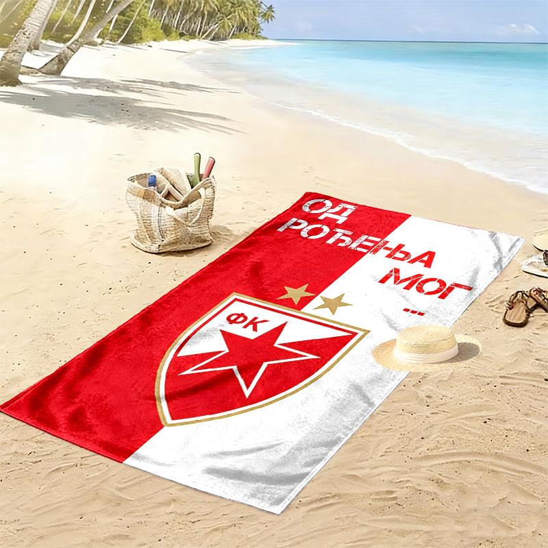Crvena Zvezda logo Print Beach Towel, Large Soft Quick Dry Towel for Beach Camping Swimming