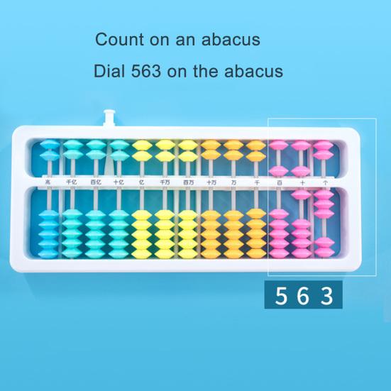Kinder Abakus Spielzeug mit Reset-Taste 13 Spalten Vorschule Mathematik Zählen Lernen
