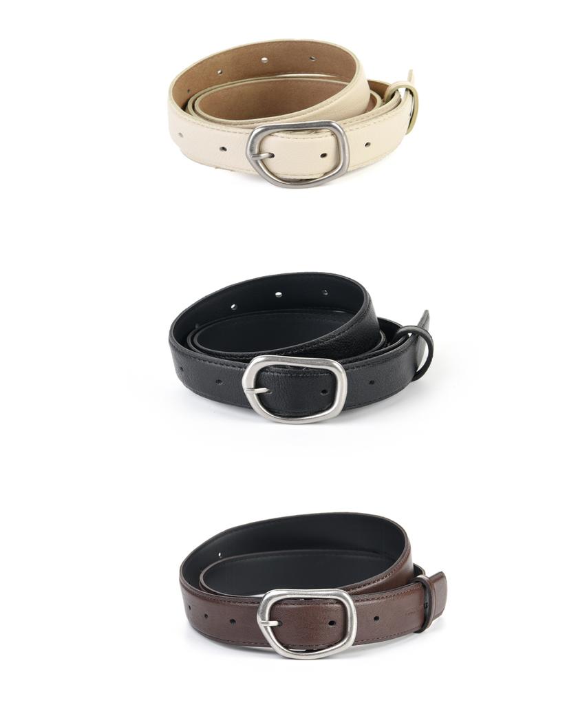 Nigaennikol Middle Buckle Leather Belt_3 Color
