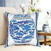 Ginger Jar Pillow Case Vintage Navy Blue Indigo Pattern Blue Delft Chinoiserie Porcelain Cushion Cover Decor Pillowcase for Home