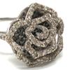 jewelry Camellia Design Rose D0.44ct D0.50ct Ring K18WG Silver