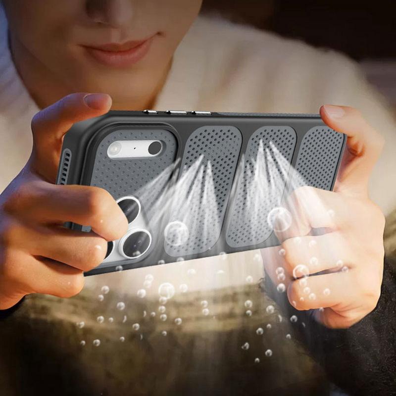 Magnetic Heat Dissipation Case For iPhone 17 Pro Max 16 15 14 13 Pro Max Luxury Cooling Hole Design Hybrid ShockProof Hard Case Cover