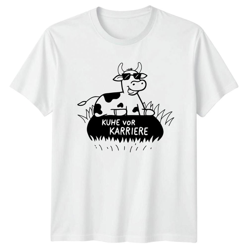 Kuhe Vor Karriere TShirt Cow Lover Farming Birthday Gift For Him And Her S