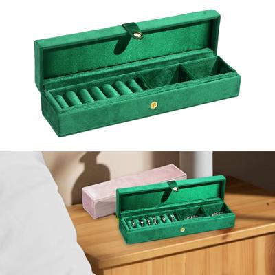 Schmucktragekoffer mit Fächern Samt Aufbewahrungsbox für kleine Ornamente Eleganter Schmuckorganizer für den täglichen Gebrauch