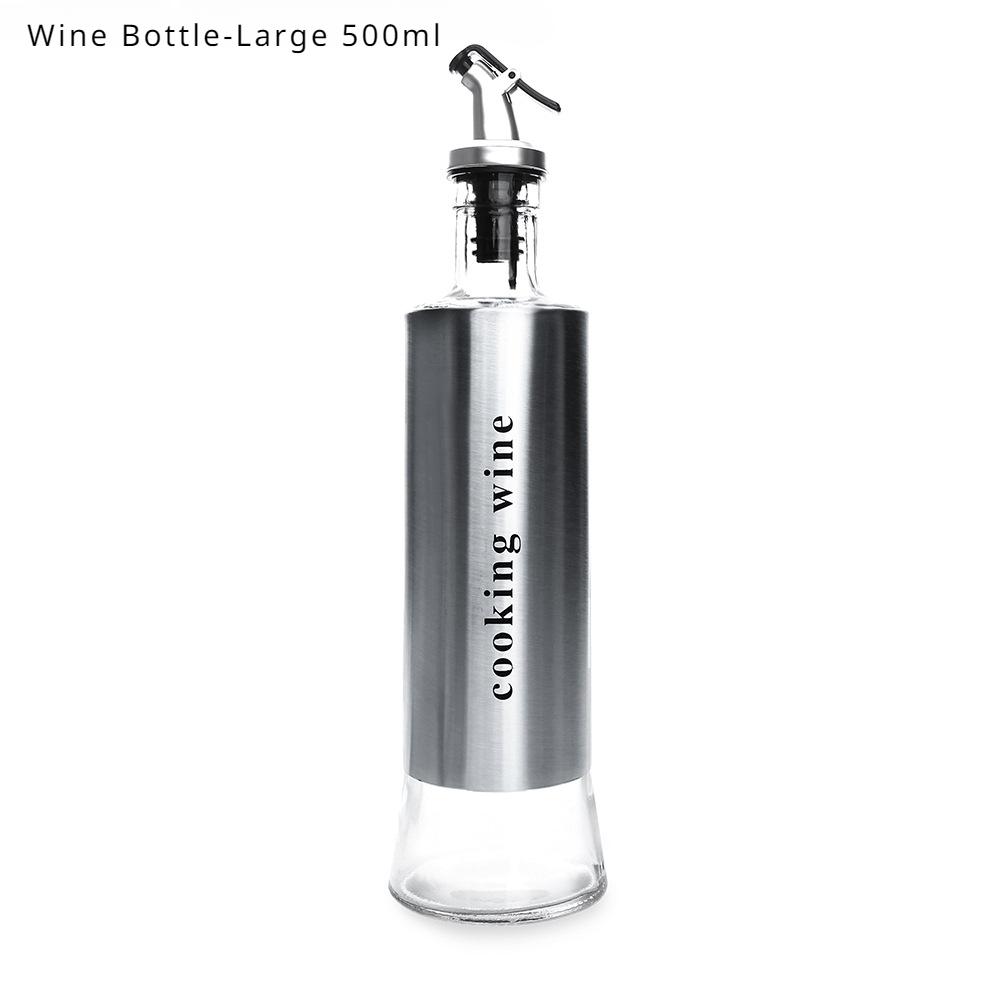 HANYANG Edelstahl-Gewürzflasche zum Ausgießen von Ölkrug, Sojasaucenflasche, Essigflasche, Glasflasche, Weinflasche, Essigglas, Sprühölflasche